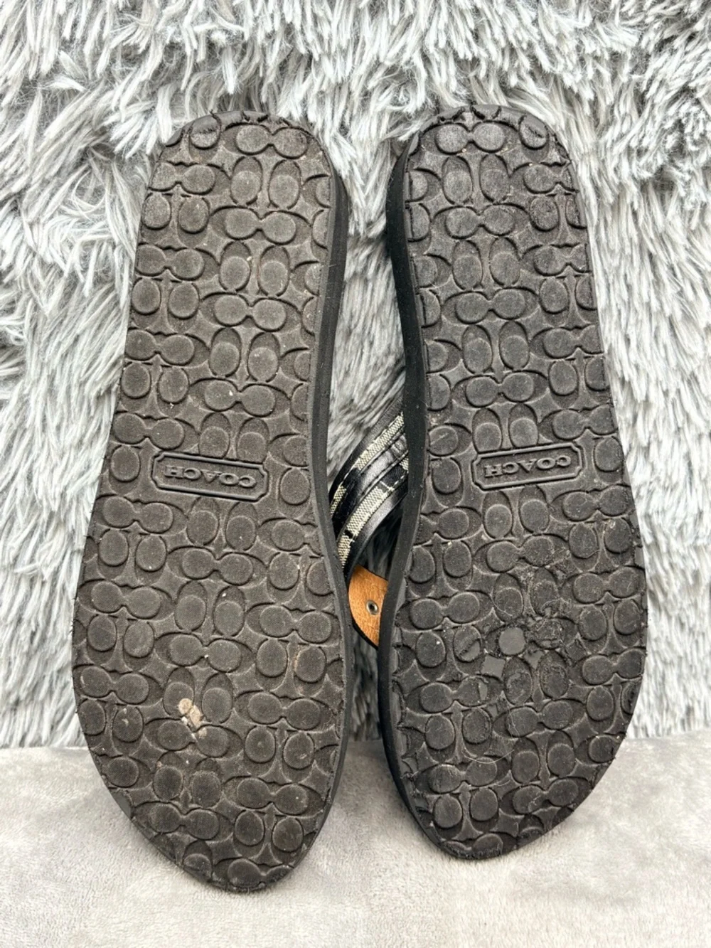 Coach Sandals Flip Flops Womens 9.5 Jasmine Thong  Slip On Casual Beach Black - Picture 8 of 8